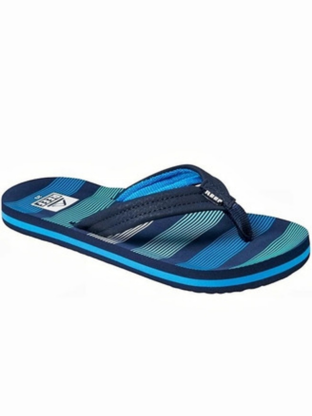 Reef Kids Boys Ahi Blue Sandal Striped Flip Flops Boys 4